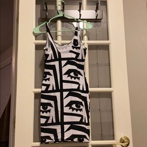 American Apparel Kesh White Dress Graphic Bodycon